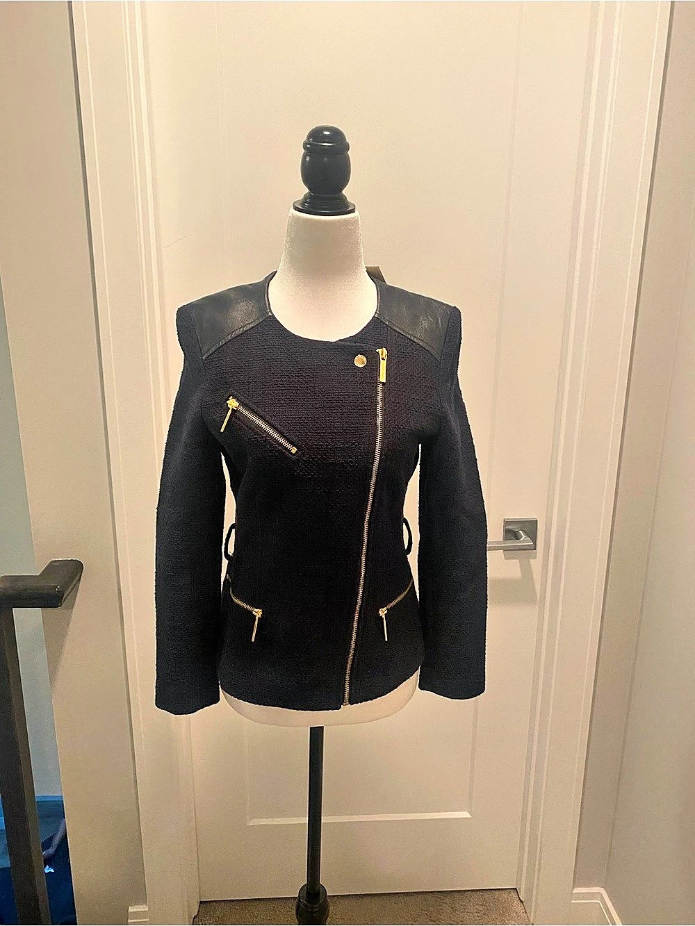 Michael Kors Black Zip Jacket Size 4
